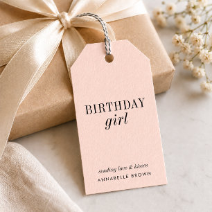 Birthday Girl Einfache Rosa Weibchen Mädchen Geschenkanhänger
