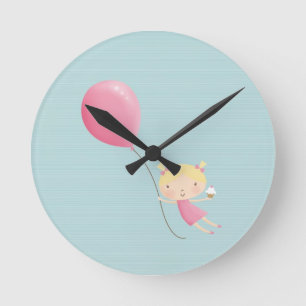 Birthday girl in air clock runde wanduhr