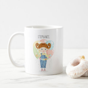 Birthday Girl in Overalls Redhead Kaffeetasse