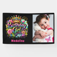 Birthday Girl Kids Pink Aquamarin Graffiti Foto