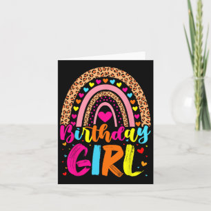 Birthday Girl Leopard Rainbow Geburtstagsfamilie Karte