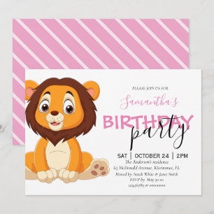 Birthday Girl LION Einladung