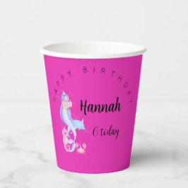 Birthday Girl Mermaid Thema Pappbecher
