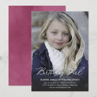 Birthday Girl Modern Calligraphy Birthday Einladung