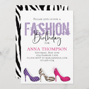 Birthday Girl Modern Fashion Shoes Minimalistisch Einladung