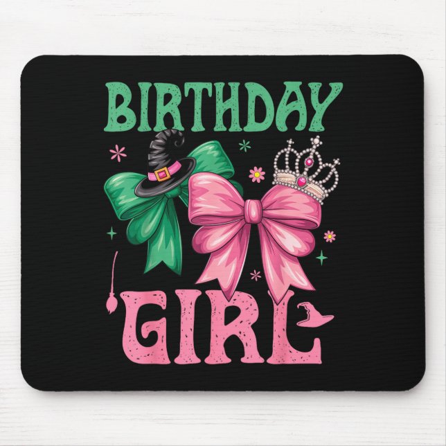 Birthday Girl Nk And Green Birthday Witch Women Gi Mousepad (Vorne)