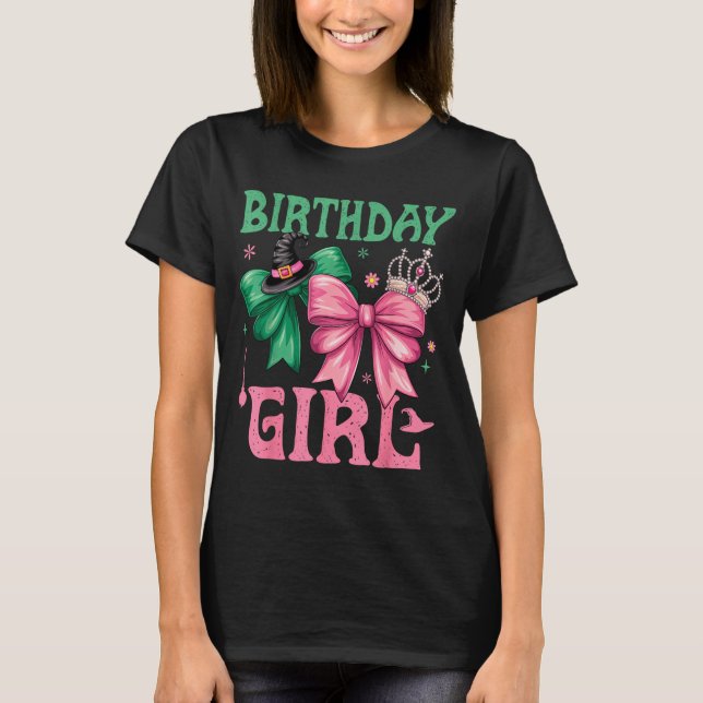 Birthday Girl Nk And Green Birthday Witch Women Gi T-Shirt (Vorderseite)