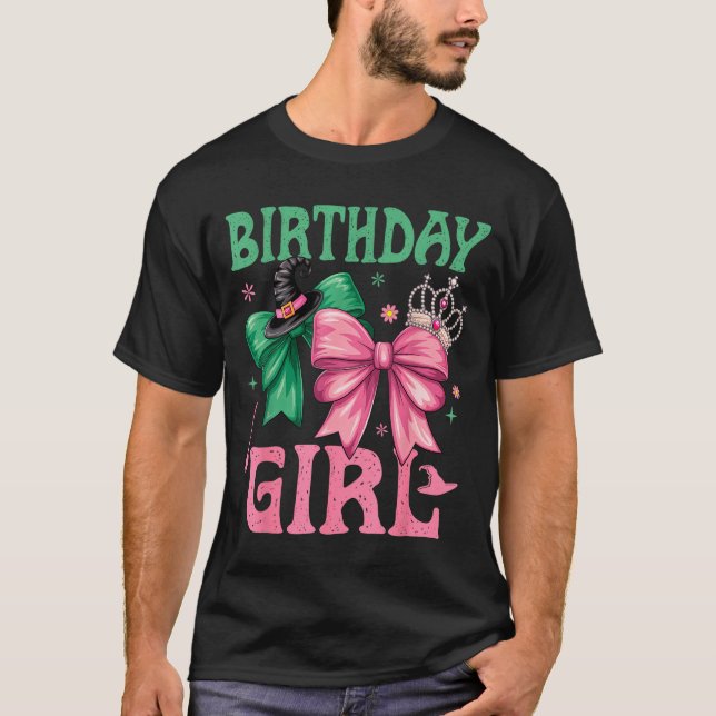 Birthday Girl Nk And Green Birthday Witch Women Gi T-Shirt (Vorderseite)