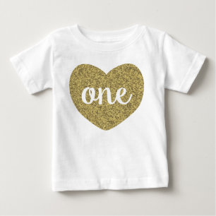 Birthday Girl One Gold Imitats Glitzer Shirt