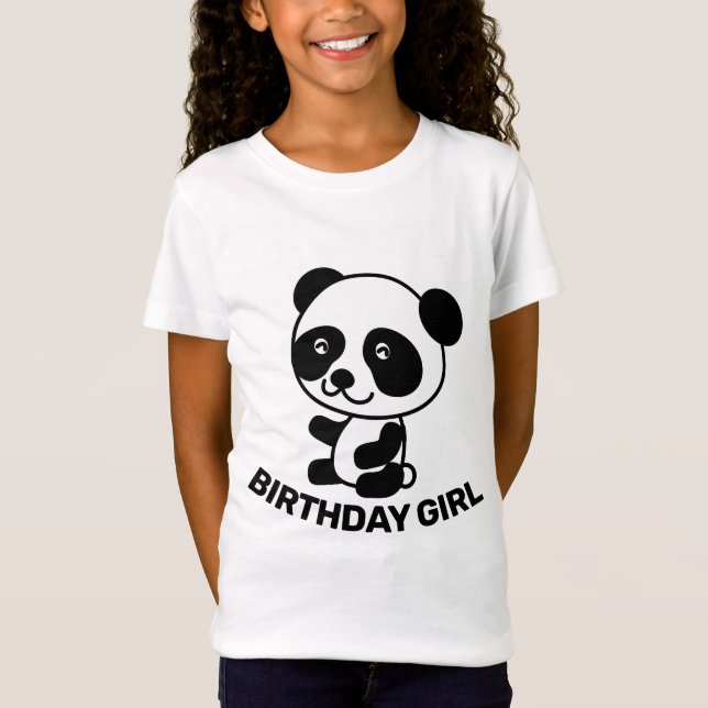 BIRTHDAY GIRL PANDA BEAR T - Shirt (Vorderseite)