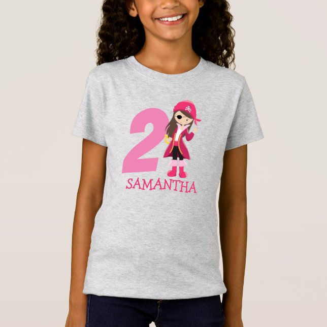 Birthday Girl Party Pirate T - Shirt (Vorderseite)