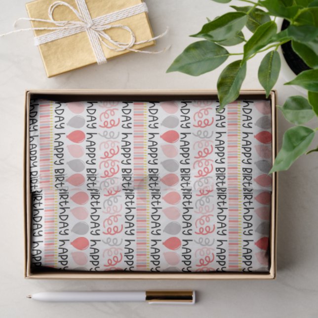 Birthday Girl Pattern Tissue Paper Seidenpapier (Geschenk)