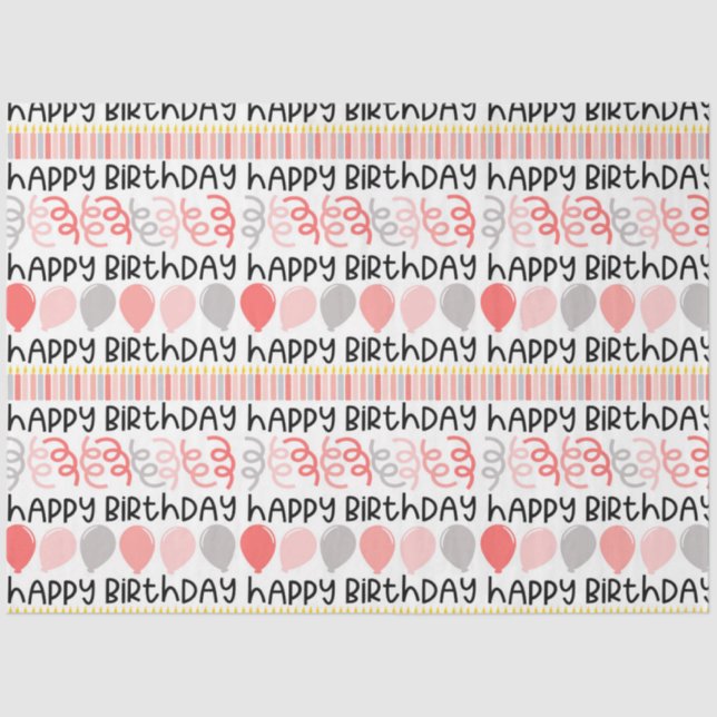 Birthday Girl Pattern Tissue Paper Seidenpapier (Vorderseite)