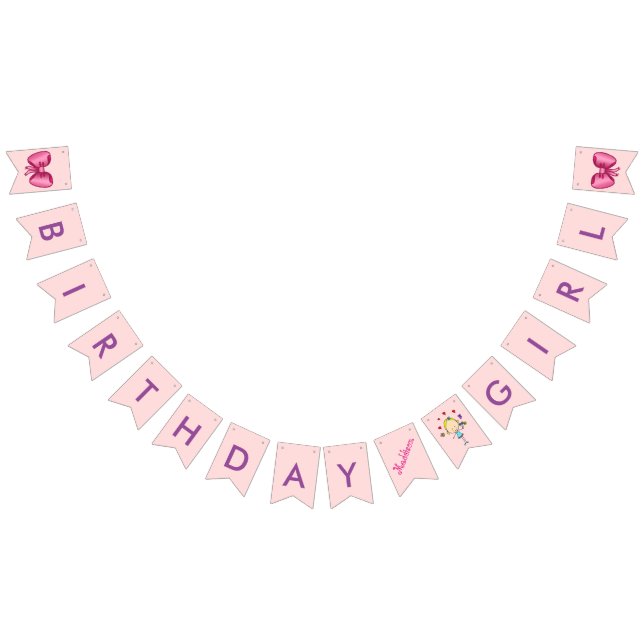Birthday Girl Personalisiert Wimpelkette (Alle)