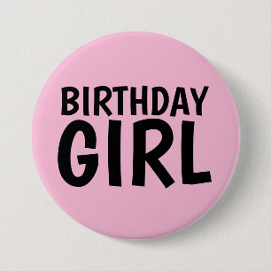BIRTHDAY GIRL PINK BUTTONS