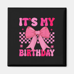 Birthday Girl Pink Coquette Ästhetische Bow Girl Y Magnet