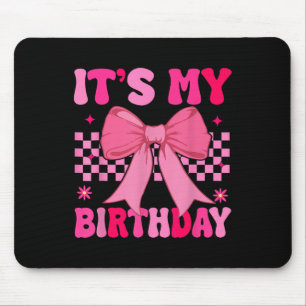 Birthday Girl Pink Coquette Ästhetische Bow Girl Y Mousepad