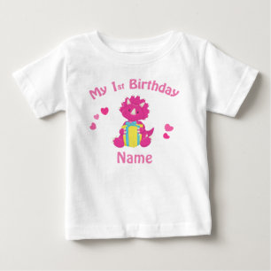 Birthday Girl Pink Dinosaurier Personalisiertes Sh Baby T-shirt