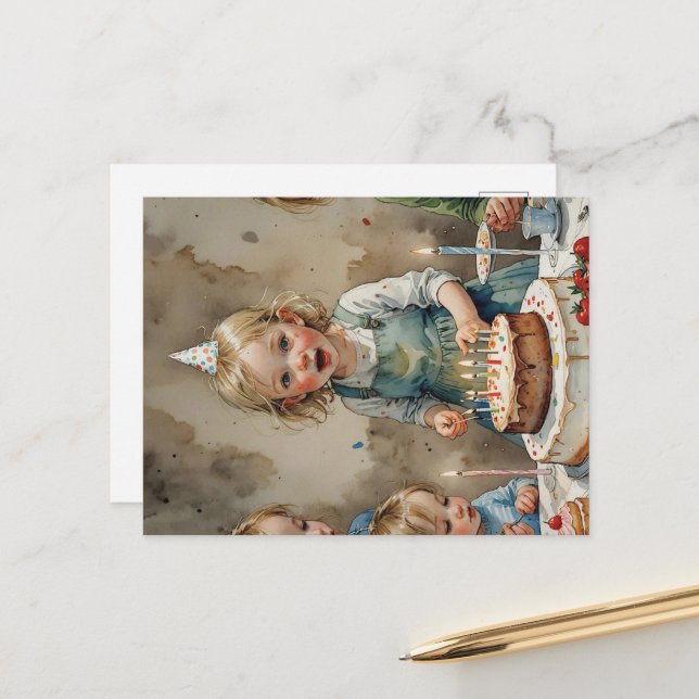 Birthday Girl Postkarte (Vorderseite/Rückseite Beispiel)