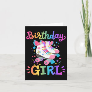 Birthday Girl Rolling Skate Roller Skater Kids Gi Karte