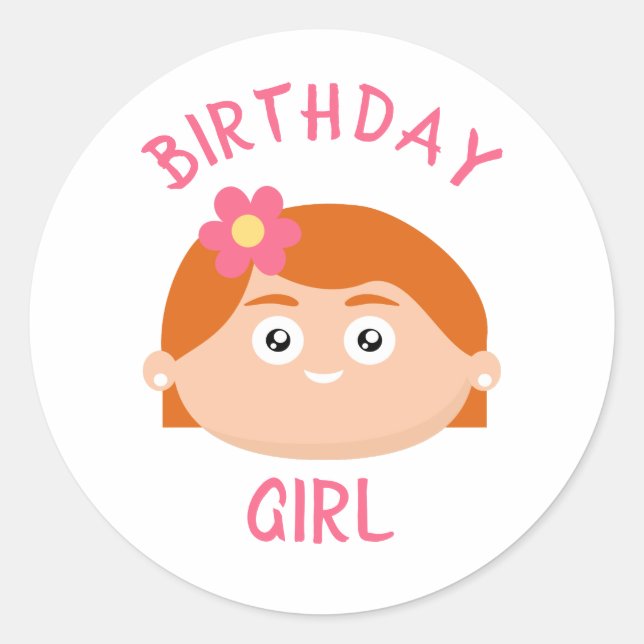Birthday Girl Runder Aufkleber (Vorderseite)