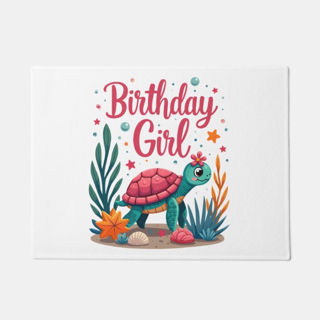 Birthday Girl Sea Turtle Theme Birthday Party Ocea Fußmatte (Vorderseite)