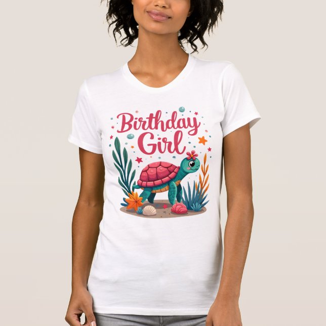 Birthday Girl Sea Turtle Theme Birthday Party Ocea T-Shirt (Vorderseite)