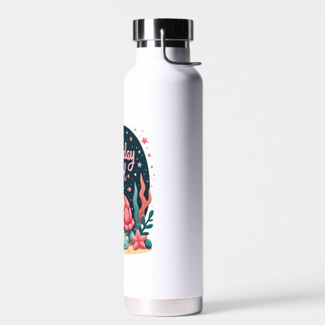 Birthday Girl Sea Turtle Theme Birthday Party Ocea Trinkflasche (Links)