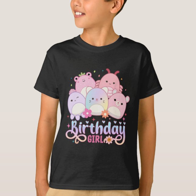 Birthday Girl Squish Squad Mallow Girls Niedlich K T-Shirt (Vorderseite)