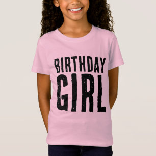 BIRTHDAY GIRL T - SHIRT MÄDCHEN PINK