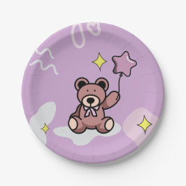 Birthday Girl Teddy Bear Pappteller