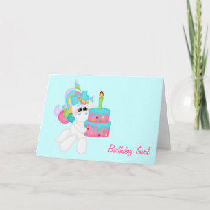 Birthday Girl Unicorn (anpassbar) Karte