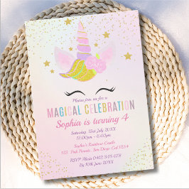 Birthday Girl Unicorn Magical Celebration Einladung