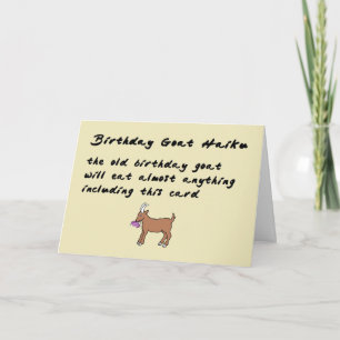 Birthday Goat Haiku - ein lustiges Geburtstagsgedi Karte