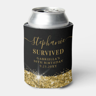 Birthday Gold Glitzer Personalisiert Funny Fee Dosenkühler