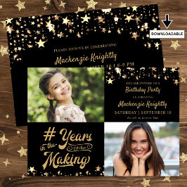 Birthday Gold Stars JAHRE IM MAKING Foto Einladung