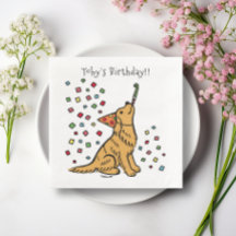Birthday Golden Retriever Cartoon