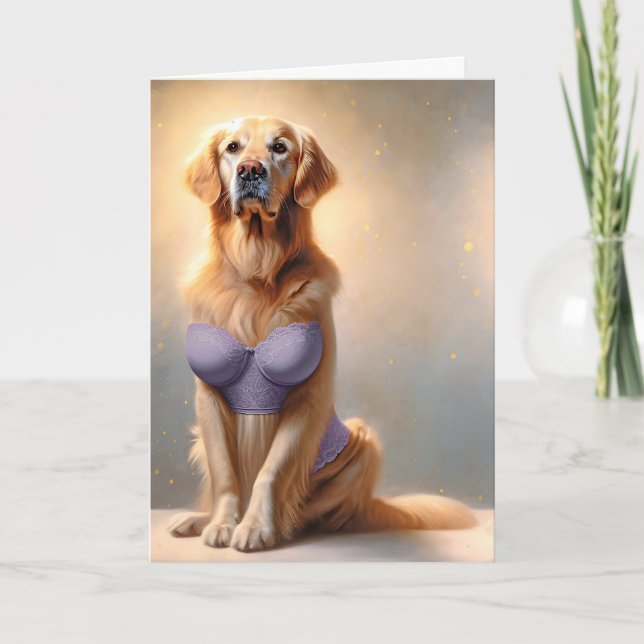 Birthday Golden Retriever Lingerie Karte (Vorderseite)