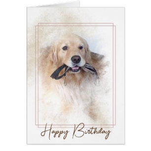 Birthday Golden Retriever mit Leash