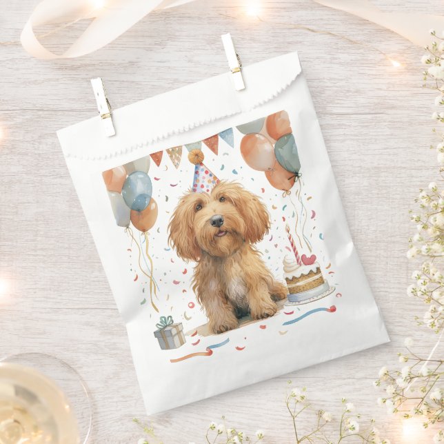 Birthday Goldendoodle Dog Geschenktütchen (Ausgeschnitten)