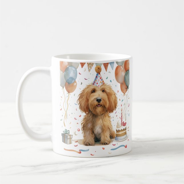 Birthday Goldendoodle Dog Kaffeetasse (Links)