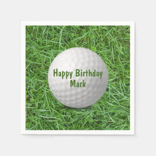 Birthday Golf Ball auf Gras Serviette
