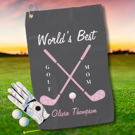 Birthday Golf Mom Pink Golf Club Bows Custom Golfhandtuch