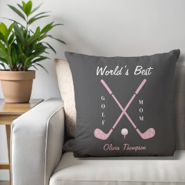 Birthday Golf Mom Pink Golf Club Bows Custom Kissen