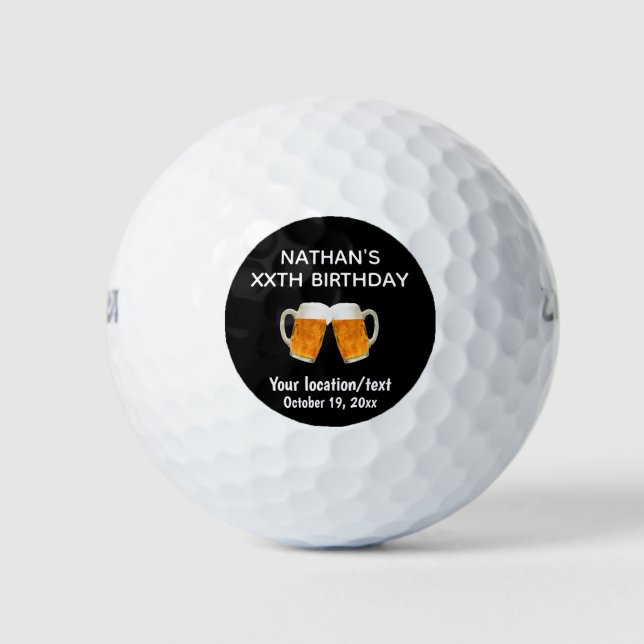 Birthday Golfer Age Beer Cheer Golfball (Vorderseite)