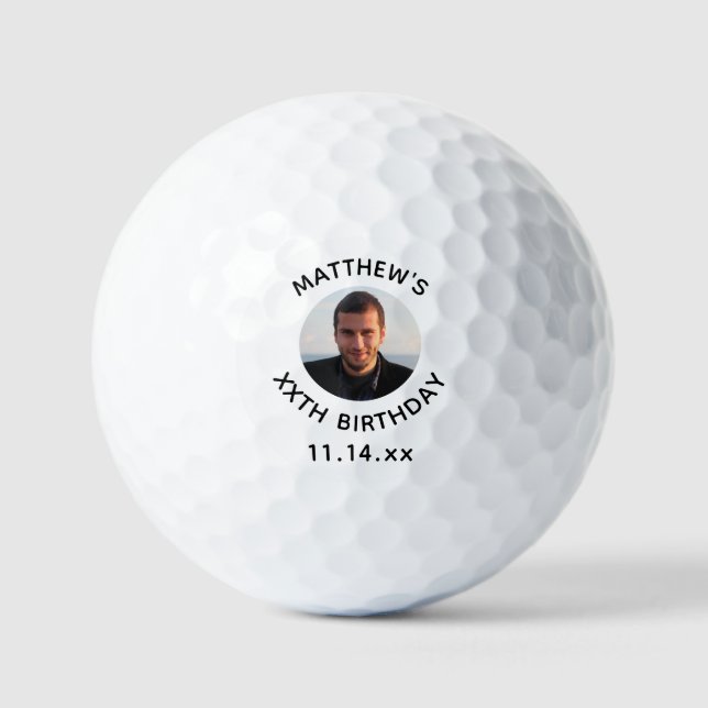 Birthday Golfer Foto Age Golfball (Vorderseite)