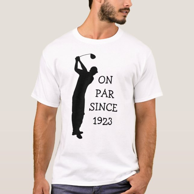 Birthday Golfer Funny 100. Happy Vater Par Spaß T-Shirt (Vorderseite)