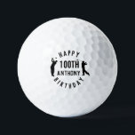 Birthday Golfer Funny 100th Happy Vater Golf Balls Golfball<br><div class="desc">Alles Gute zum 100. Geburtstag. Sonniger 100. Geburtstag,  schwarz,  golfer Zitat. Ideal für Papa,  Stiefpapa. Golfer Geschenkidee. Sie können den Namen personalisieren.</div>