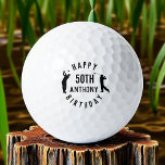Birthday Golfer Funny 50. Happy Vater Golf Balls Golfball<br><div class="desc">Alles Gute zum 50. Geburtstag. Sonniger 50. Geburtstag,  fünfzig,  schwarz,  golfer Zitat. Ideal für Papa,  Stiefpapa. Golfer Geschenkidee. Sie können den Namen personalisieren.</div>