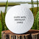 Birthday Golfer Funny 80. Happy Vater Golf Balls Golfball<br><div class="desc">Alles Gute zum 80. Geburtstag! Witziges 80. Geburtstagsziffer. Ideal für Vater,  Großvater,  Stiefvater. Golfer Geschenkidee. Personalisieren Sie es mit einem Namen.</div>